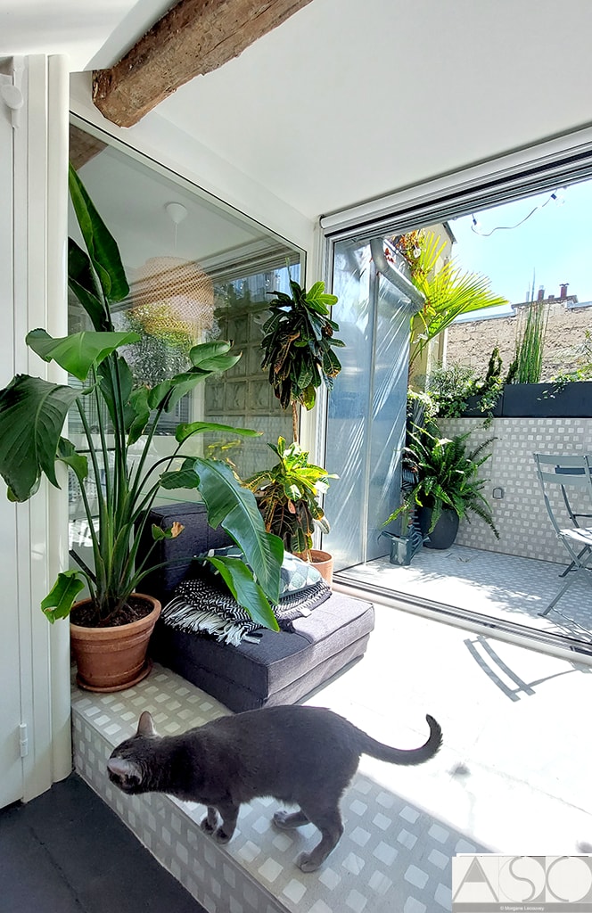 Après travaux — Création d'une terrasse tropézienne dans un appartement à Paris